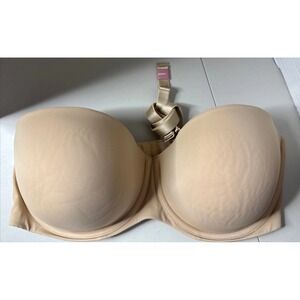 Cacique 44DDD Bra Tan Boost Multi-Way Strapless Underwire‎ Back Closure